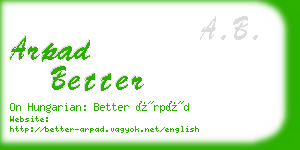 arpad better business card